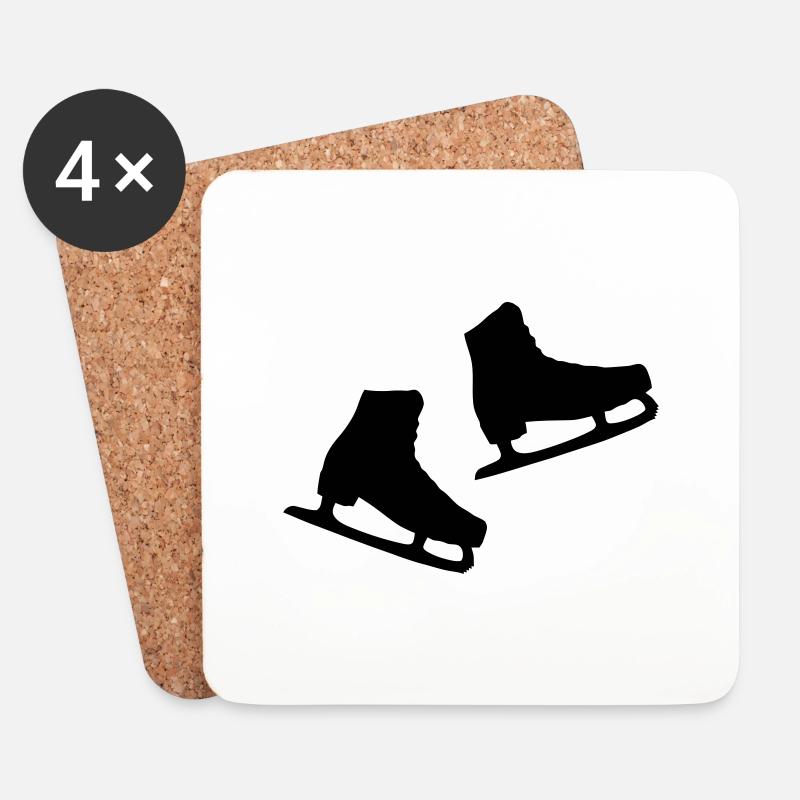 paar_schlittschuhe - Untersetzer (4er-Set) - Weiß