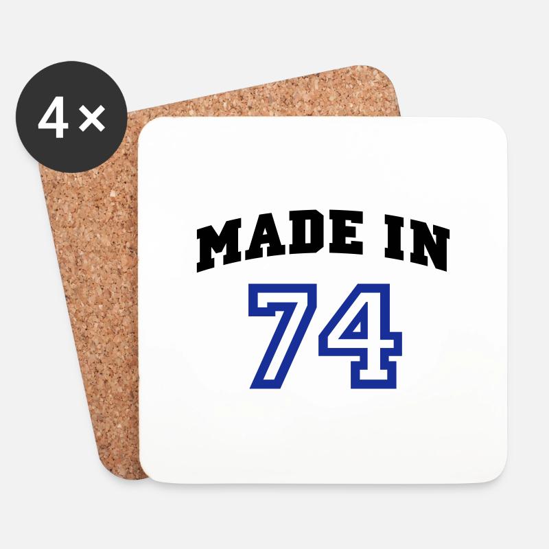 mp_madein74b - Coasters (set of 4) - white