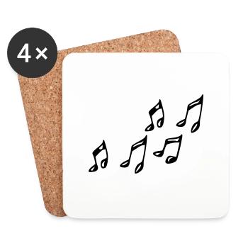 Noten - Untersetzer (4er-Set) - Weiß - Vorne