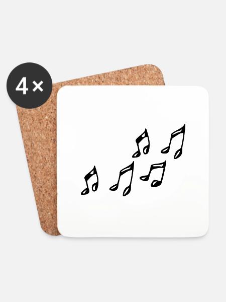 Noten - Untersetzer (4er-Set) - Weiß