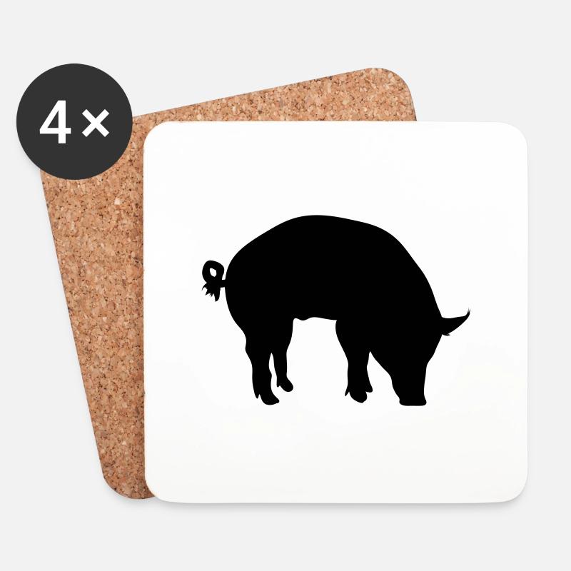 pig - Untersetzer (4er-Set) - Weiß
