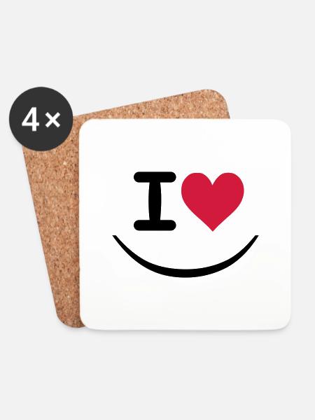 ich love - Untersetzer (4er-Set) - Weiß