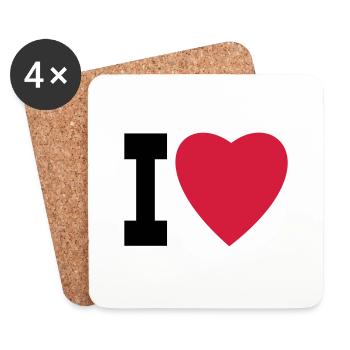 ich liebe ich liebe ich liebe - Untersetzer (4er-Set) - Weiß - Vorne