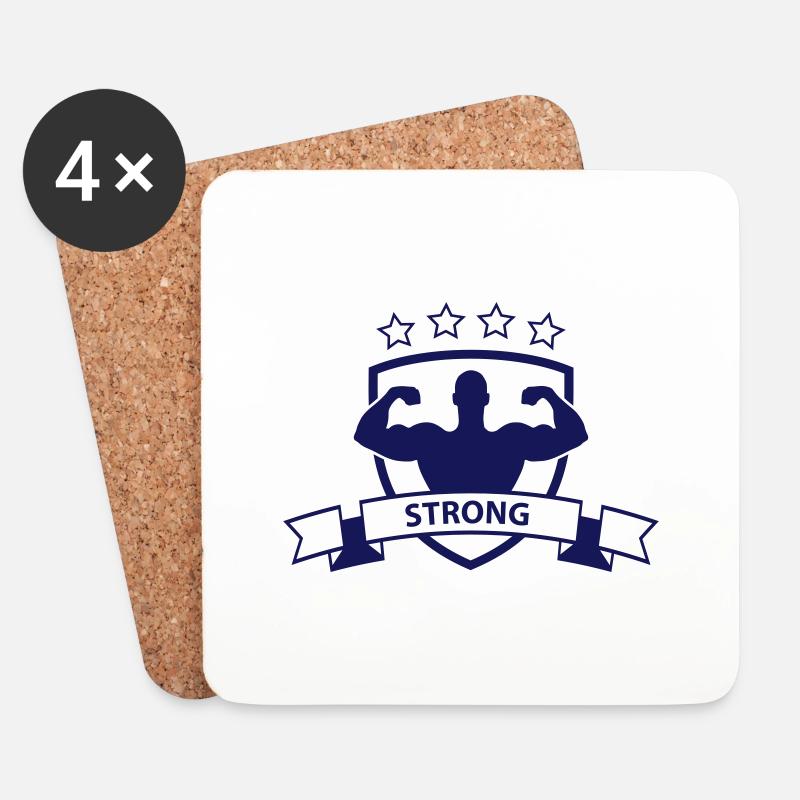 strong_2 - Untersetzer (4er-Set) - Weiß