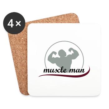 muscleman_3 - Dessous de verre (lot de 4) - blanc - Devant