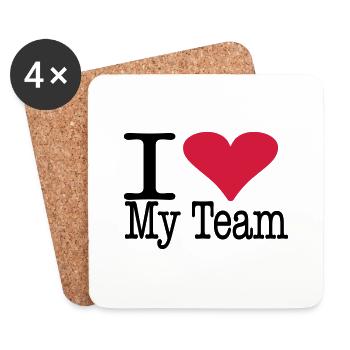 ilovemyteam - Coasters (set of 4) - white - Front