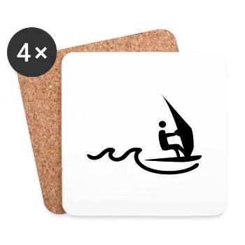 sail boarder - Coasters (set of 4) - white - Front