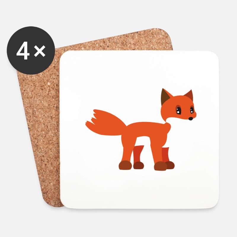 Fuchs - Untersetzer (4er-Set) - Weiß