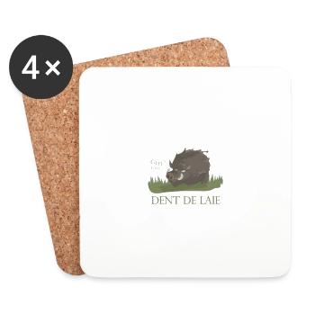 sanglier - Dessous de verre (lot de 4) - blanc - Devant