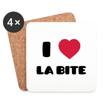 I Love La Bite - Dessous de verre (lot de 4) - blanc - Devant