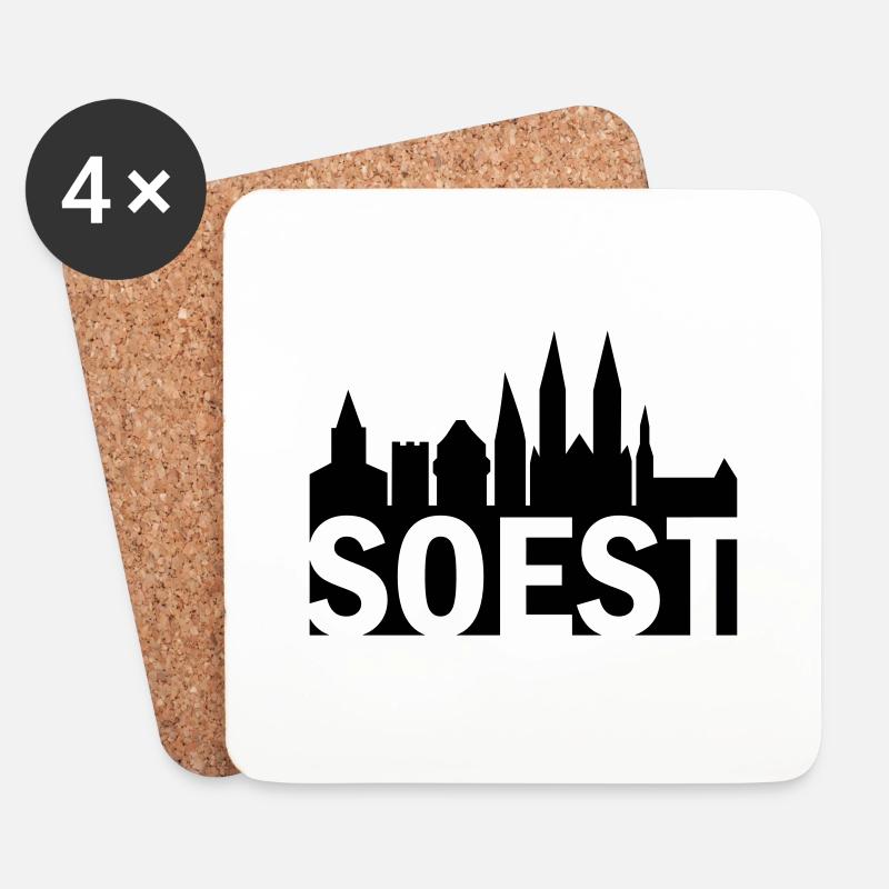 Soest Skyline 1 - Untersetzer (4er-Set) - Weiß
