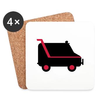 Transporter / van (2c) - Coasters (set of 4) - white - Front