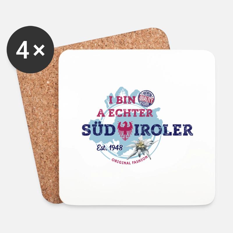 I BIN A ECHTER SÜDTIROLER - Untersetzer (4er-Set) - Weiß