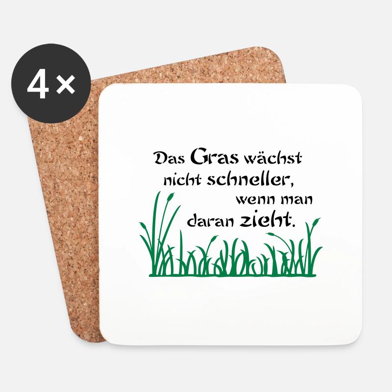 Das Gras wächst nicht schneller - Untersetzer (4er-Set) - Weiß