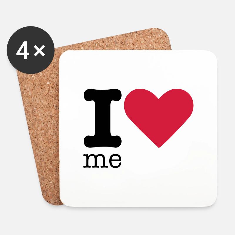 I Love Me - Untersetzer (4er-Set) - Weiß