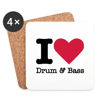 J'aime Drum & Bass - Dessous de verre (lot de 4) - blanc - Devant