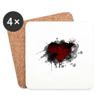 Broken Heart - Untersetzer (4er-Set) - Weiß - Vorne