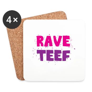 Rave teef - Coasters (set of 4) - white - Front