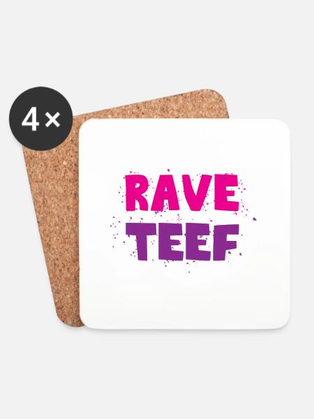 Rave teef - Coasters (set of 4) - white