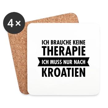 Therapie - Kroatien - Untersetzer (4er-Set) - Weiß - Vorne