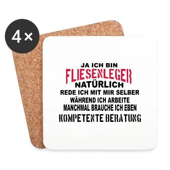 Fliesenleger Beratung - Untersetzer (4er-Set) - Weiß - Vorne