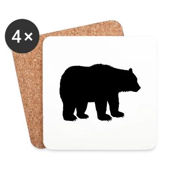 bear animal - Coasters (set of 4) - white - Front
