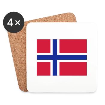 norway flag - Dessous de verre (lot de 4) - blanc - Devant