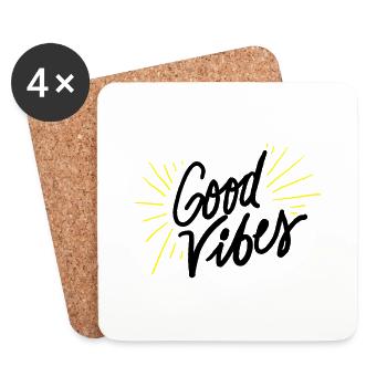good vibes - Dessous de verre (lot de 4) - blanc - Devant