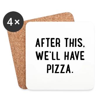 pizza - Untersetzer (4er-Set) - Weiß - Vorne