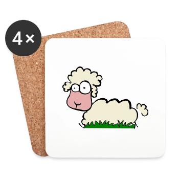 freaky sheep - Dessous de verre (lot de 4) - blanc - Devant