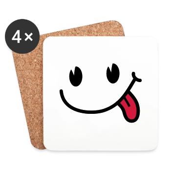 Smiley - Untersetzer (4er-Set) - Weiß - Vorne