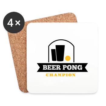 beer pong champion - Untersetzer (4er-Set) - Weiß - Vorne