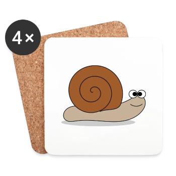 Brown snail - Coasters (set of 4) - white - Front