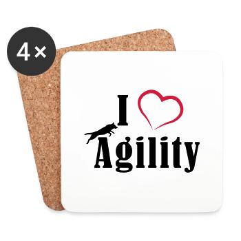 I Love Agility - Untersetzer (4er-Set) - Weiß - Vorne