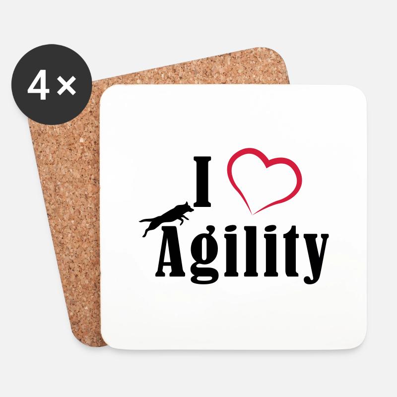 I Love Agility - Untersetzer (4er-Set) - Weiß