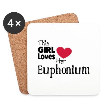 This Girl Loves Her Euphonium - Untersetzer (4er-Set) - Weiß - Vorne