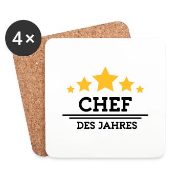 chef des Jahres - Untersetzer (4er-Set) - Weiß - Vorne