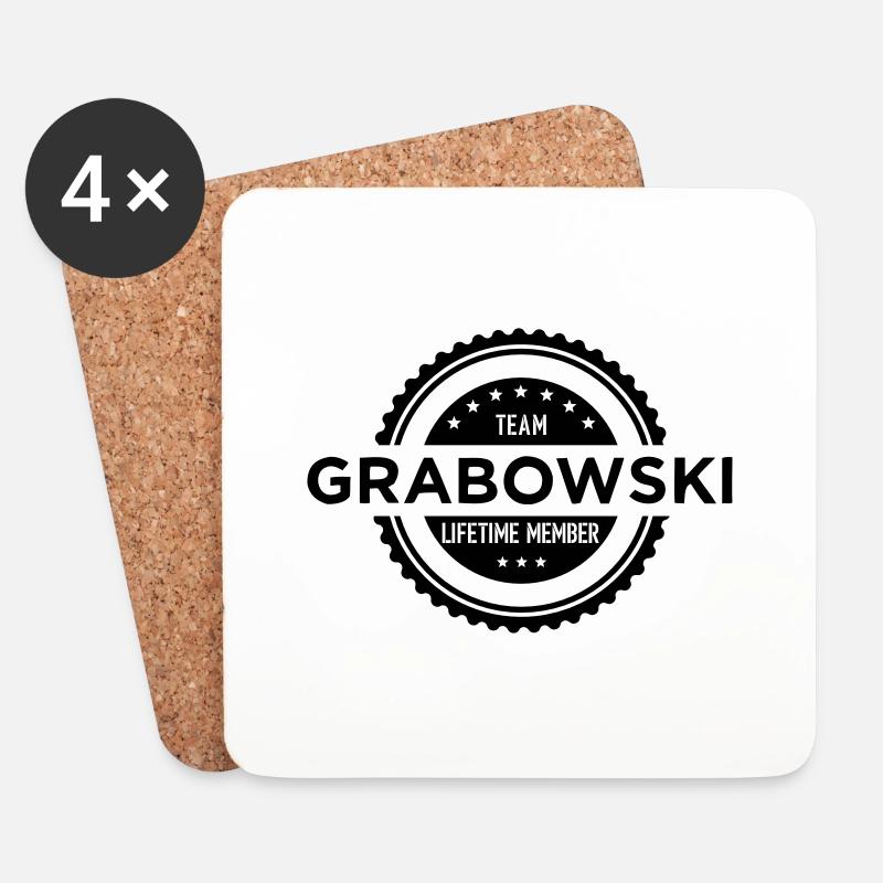 Team Grabowski - Untersetzer (4er-Set) - Weiß
