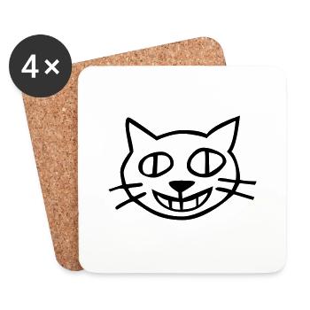 cat kids animal - Dessous de verre (lot de 4) - blanc - Devant