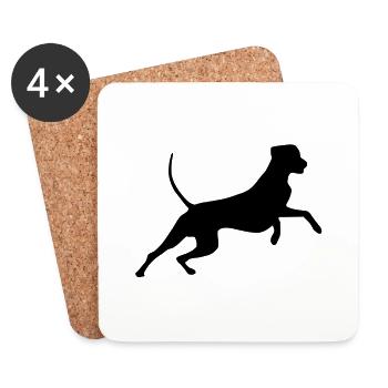 rhodesian_ridgeback_cb - Dessous de verre (lot de 4) - blanc - Devant