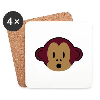 monkey - Coasters (set of 4) - white - Front