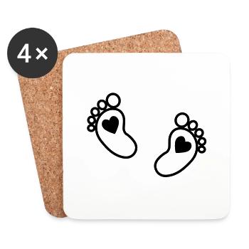baby - feet - heart - Coasters (set of 4) - white - Front