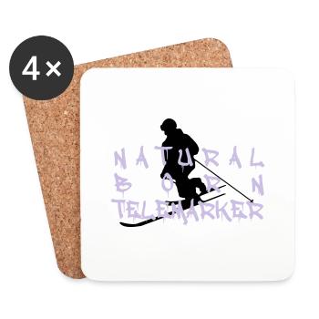 natural born telemarker1 - Coasters (set of 4) - white - Front