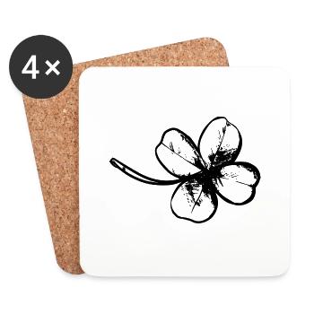 shamrock lucky shamrock luck four leaf clover5 - Coasters (set of 4) - white - Front