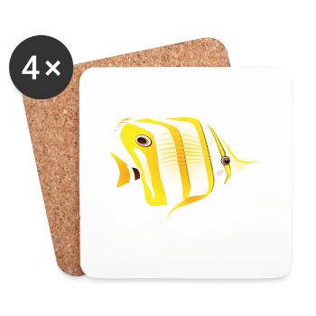 Fisch - Untersetzer (4er-Set) - Weiß - Vorne