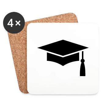 Graduation Cap - Untersetzer (4er-Set) - Weiß - Vorne