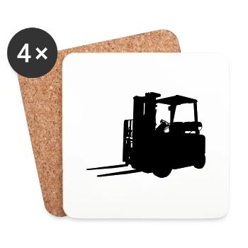 Gabelstapler - Untersetzer (4er-Set) - Weiß - Vorne