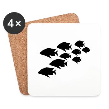 Pêche - Dessous de verre (lot de 4) - blanc - Devant