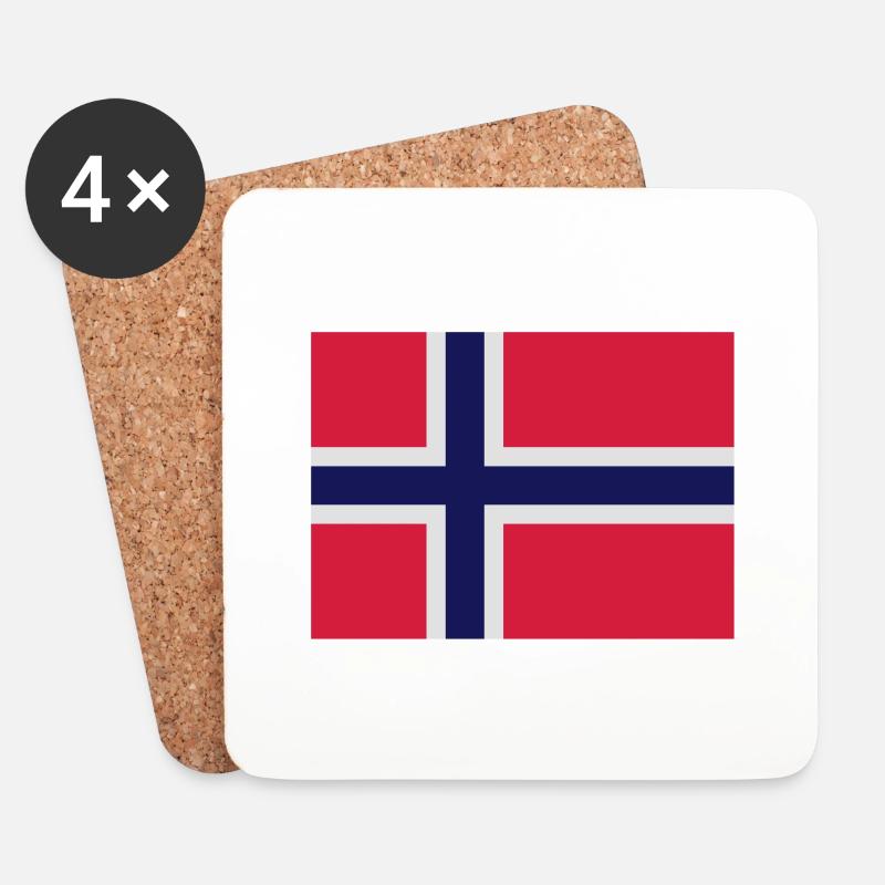 Norwegen - Untersetzer (4er-Set) - Weiß