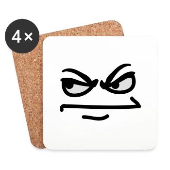 angry_face - Coasters (set of 4) - white - Front